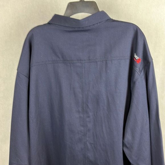 NWT Ariat FR Button Front Shirt Navy Blue Men’s Size 4X 5X Long Sleeve Work - Picture 9 of 12